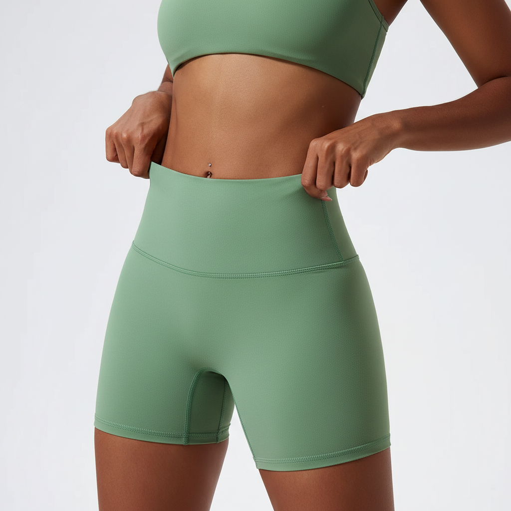 Shorts Verde - Frontal waistband